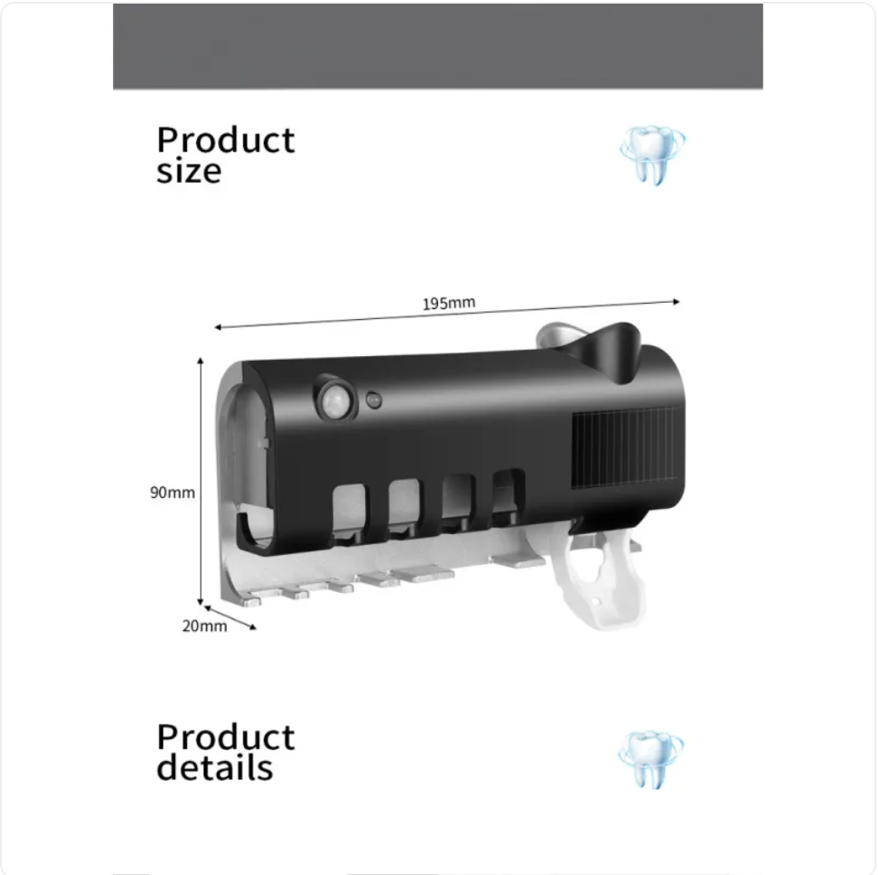 UV Toothbrush Sanitizer Wall Mount No-Drill