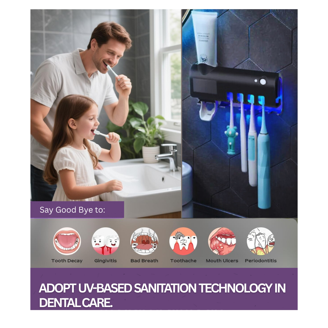 UV Toothbrush Sanitizer Wall Mount No-Drill