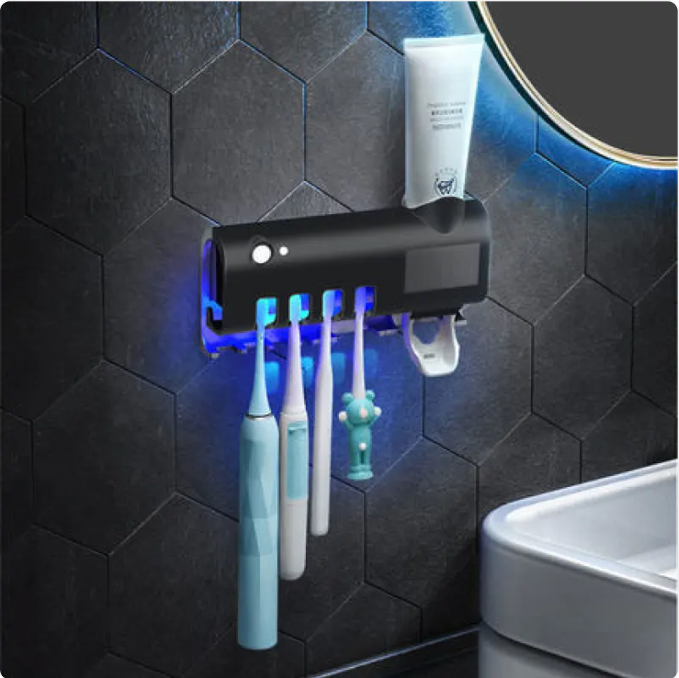 UV Toothbrush Sanitizer Wall Mount No-Drill